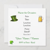 St. Patrick Party Uitnodiging (Achterkant)