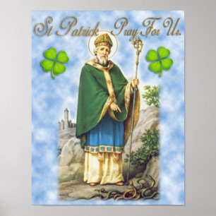 St Patrick, Patron Saint of Ireland. Poster