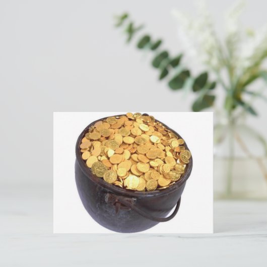 St Patrick & Pot of Gold Briefkaart (Staand voorkant)