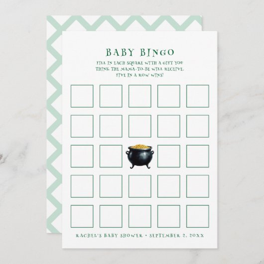 St Patrick Pot van Goud baby shower Bingo Spelkaar Kaart (Voorkant / Achterkant)