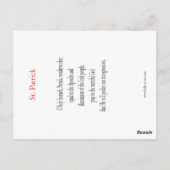 St. Patrick Prayer Card Briefkaart (Achterkant)