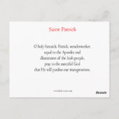 St. Patrick Prayer Card Briefkaart (Achterkant)