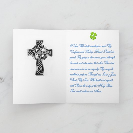 St Patrick Prayer Kaart (Binnen)