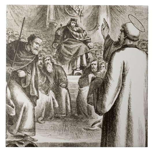 St. Patrick preaching bij Tara, van 'The Trias Thu Tegeltje (Voorkant)