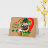 St. Patrick Pug van de Dag Kaart (Gele Bloem)