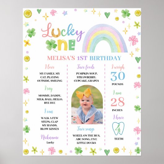 St. Patrick Rainbow Lucky One Milestone Poster (Voorkant)