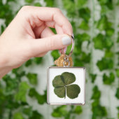 St Patrick Real 4 Leaf Clover Get Lucky Sleutelhan Sleutelhanger (Hand)