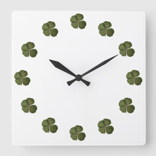 St Patrick Real 4 Leaf Clover Wall klok (Voorkant)