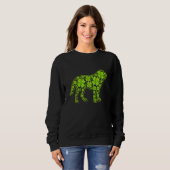 St Patrick Retro Leprechaun Bernard Dog Shamrock Trui (Voorkant volledig)