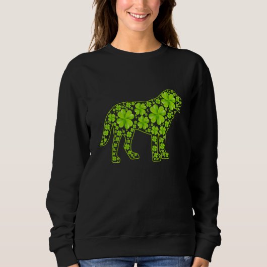 St Patrick Retro Leprechaun Bernard Dog Shamrock Trui (Voorkant)