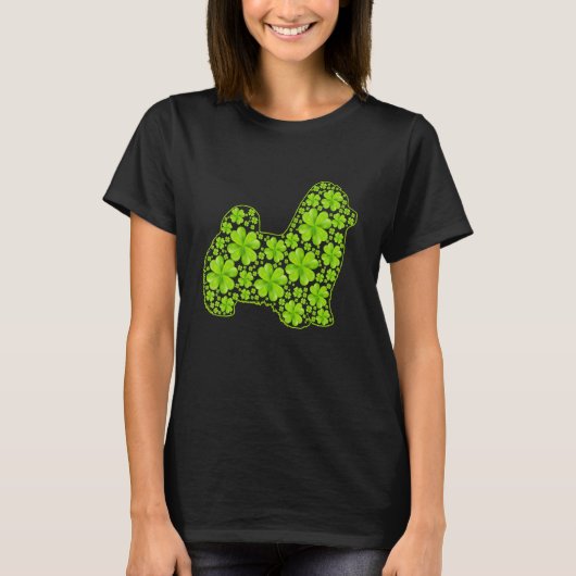 St Patrick Retro Leprechaun Maltese Dog Shamrock T-shirt (Voorkant)