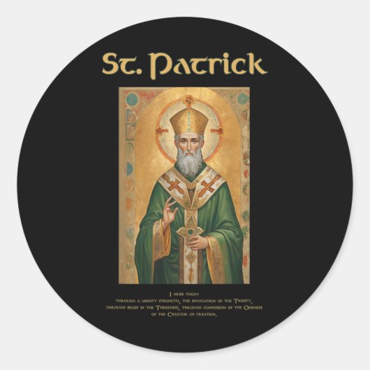 St Patrick Rooms Katholiek Gebed Ronde Sticker (Voorkant)