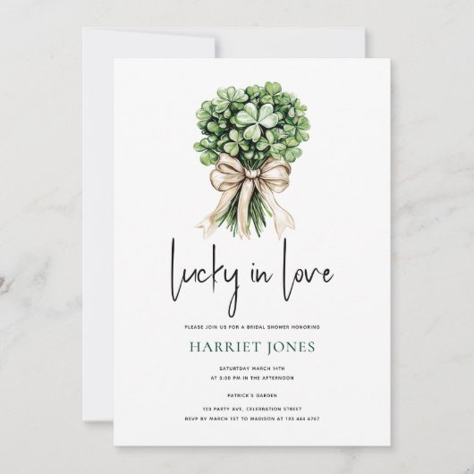 St Patrick’s Bridal Shower Clover Bouquet Kaart (Voorkant)