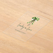 St Patrick’s Bridal Shower Gold Key & Clover Acryl Uitnodigingen (Laagn)