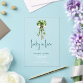 St Patrick’s Bridal Shower Gold Key & Clover Acryl Uitnodigingen (Insitu (Huwelijk))