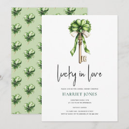 St Patrick’s Bridal Shower Gold Key & Clover Kaart