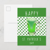 St. Patrick`s dag Groene Bier Klaver Patroon Briefkaart (Voorkant / Achterkant)