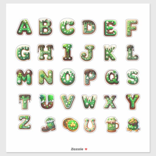 St. Patrick’s Day Alphabet Sticker (Vel)