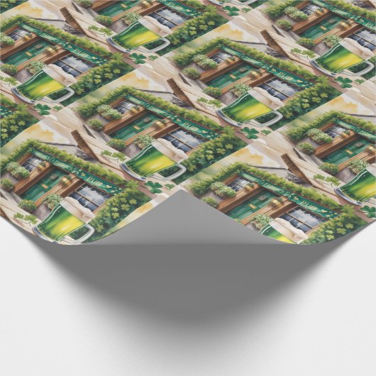 St Patrick’s Day Bar Pub Party Cadeaupapier (Hoek)