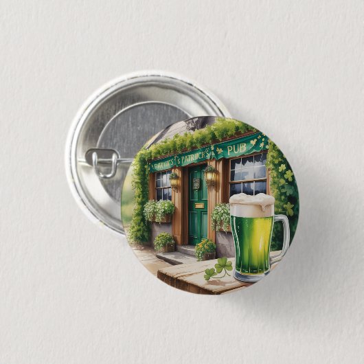 St Patrick’s Day Bar Pub Party Ronde Button 3,2 Cm (Voorkant /achterkant)