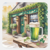 St Patrick’s Day Bar Pub Party Vierkante Sticker (Voorkant)
