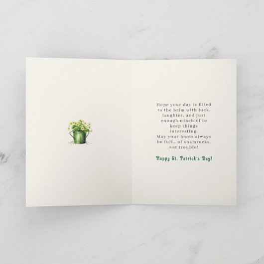 St. Patrick’s Day Boots Luck Funny Greeting Card Kaart (Binnen)