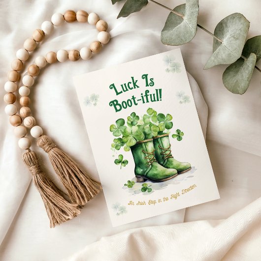 St. Patrick’s Day Boots Luck Funny Greeting Card Kaart