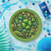 St. Patrick’s Day Clover Design  Papieren Bordje (Feest)