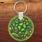St. Patrick’s Day Clover Design Sleutelhanger (Voorkant)