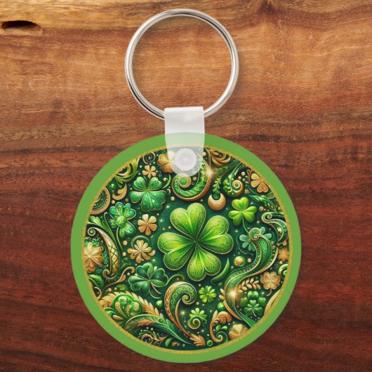 St. Patrick’s Day Clover Design  Sleutelhanger (Voorkant)