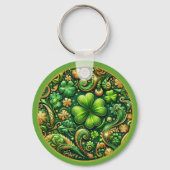 St. Patrick’s Day Clover Design  Sleutelhanger (Achterkant)