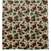St. Patrick’s Day Coffee & Shamrock Pattern Douchegordijn (Voorkant)