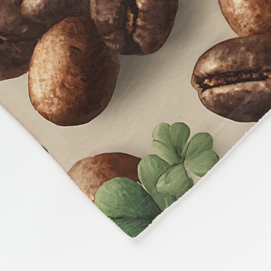 St. Patrick’s Day Coffee & Shamrock Pattern Fleece Deken (Hoek)