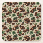 St. Patrick’s Day Coffee & Shamrock Pattern Kartonnen Onderzetters (Voorkant)