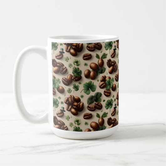 St. Patrick’s Day Coffee & Shamrock Pattern Koffiemok (Links)