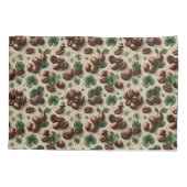 St. Patrick’s Day Coffee & Shamrock Pattern Kussensloop (Achterkant)