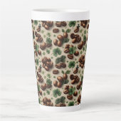 St. Patrick’s Day Coffee & Shamrock Pattern Latte Mok (Voorkant)