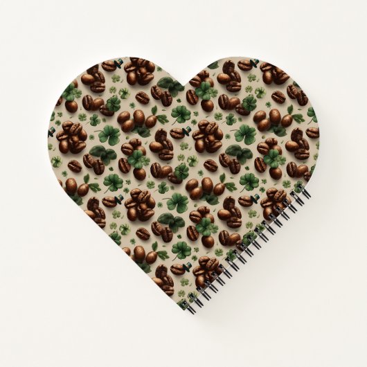 St. Patrick’s Day Coffee & Shamrock Pattern Notitieboek (Achterkant)