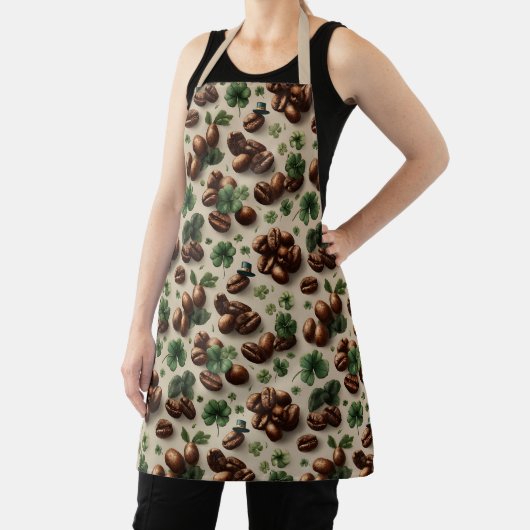 St. Patrick’s Day Coffee & Shamrock Pattern Schort (Insitu)