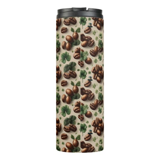 St. Patrick’s Day Coffee & Shamrock Pattern Thermosbeker (Achterkant)