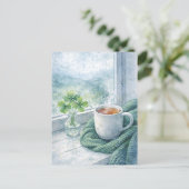 St. Patrick’s Day Cozy Tea Postcard Feestdagenkaart (Staand voorkant)