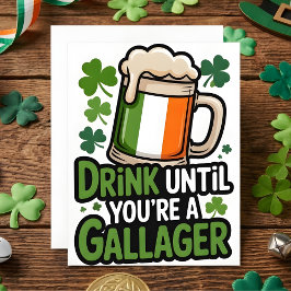 St Patrick’s Day Drinking Humor Card Feestdagenkaart