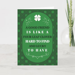 St. Patrick’s Day Four Leaf Clover Friendship Feestdagen Kaart