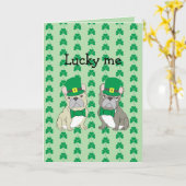 St. Patrick’s Day, French Bulldog  Kaart (Gele Bloem)