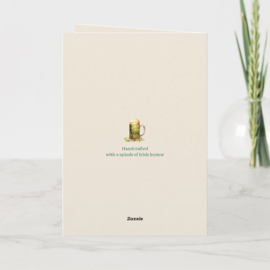 St. Patrick’s Day Funny Beer Mug Card– Irish Luck Kaart (Achterkant)