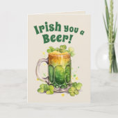 St. Patrick’s Day Funny Beer Mug Card– Irish Luck Kaart (Voorkant)