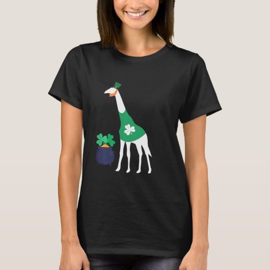 St Patrick S Day Giraffe Cute Zoo Animal T-shirt (Voorkant)
