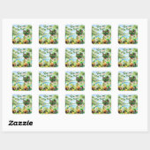 St. Patrick’s Day Glam Cat Pool Party  Vierkante Sticker (Vel)