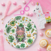 St. Patrick’s Day Glam Hippo Bikini  Papieren Bordje (Feest)