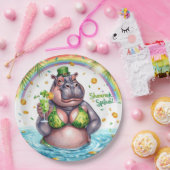 St. Patrick’s Day Glam Hippo Bikini Papieren Bordje (Feest)